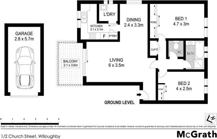 Floorplan of Homely apartment listing, 1/2 Church Street, Willoughby NSW 2068