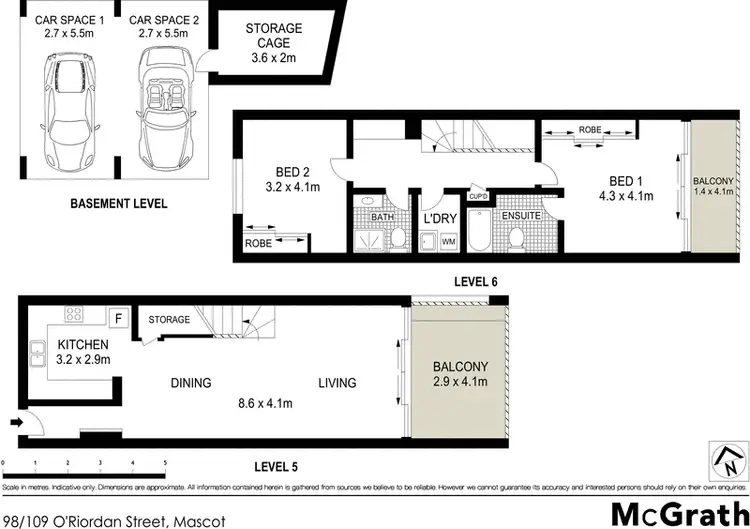 Floorplan of Homely apartment listing, 98/109 O'Riordan Street, Mascot NSW 2020