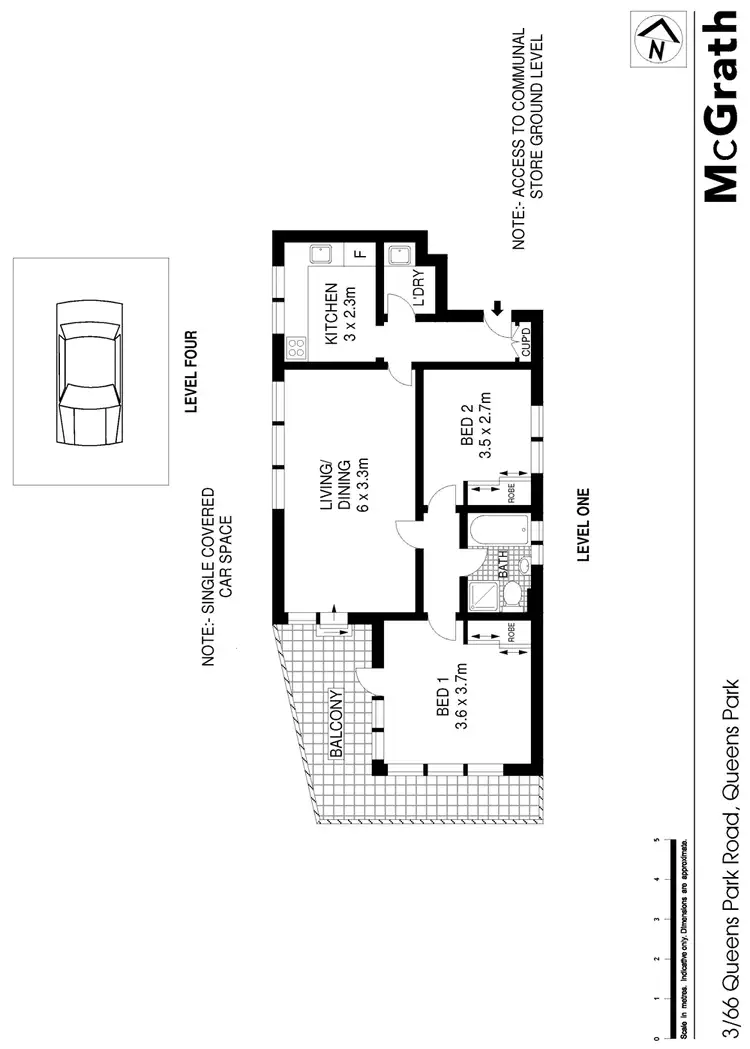 Floorplan of Homely apartment listing, 3/66 Queens Park Road, Queens Park NSW 2022