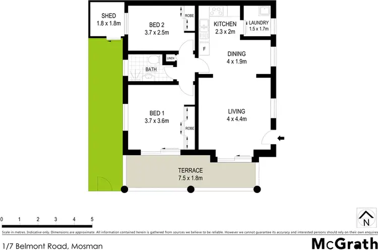 Floorplan of Homely apartment listing, 1/7 Belmont Road, Mosman NSW 2088