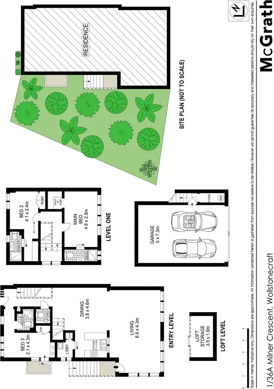 Floorplan of Homely townhouse listing, 1/36A Milner Crescent, Wollstonecraft NSW 2065