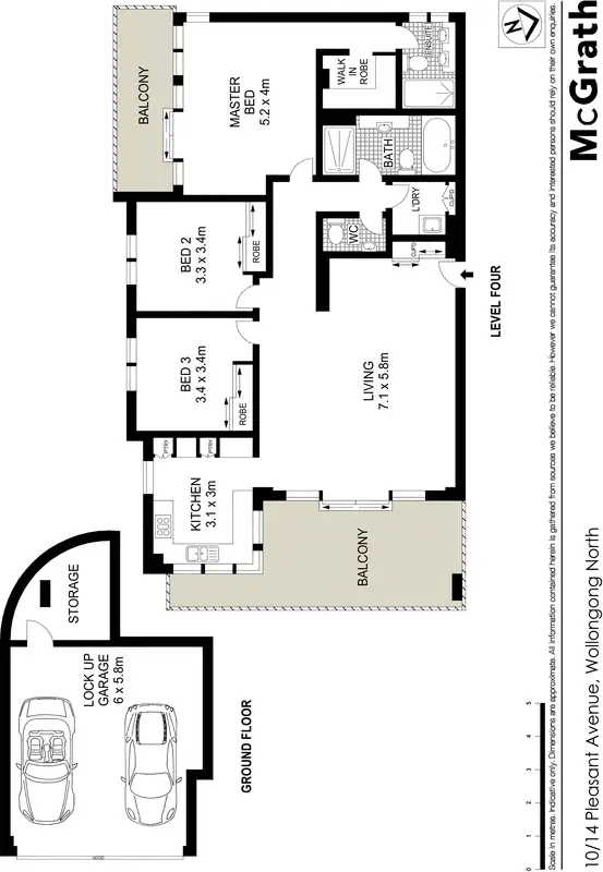 Floorplan of Homely apartment listing, 10/14 Pleasant Avenue, North Wollongong NSW 2500