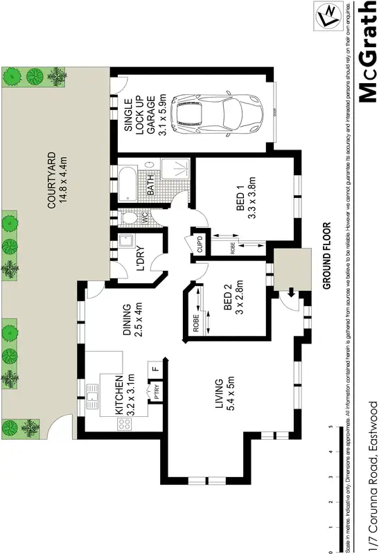 Floorplan of Homely villa listing, 1/7 Corunna Road, Eastwood NSW 2122
