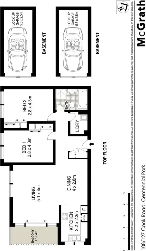 Floorplan of Homely apartment listing, 108/127 Cook Road, Centennial Park NSW 2021