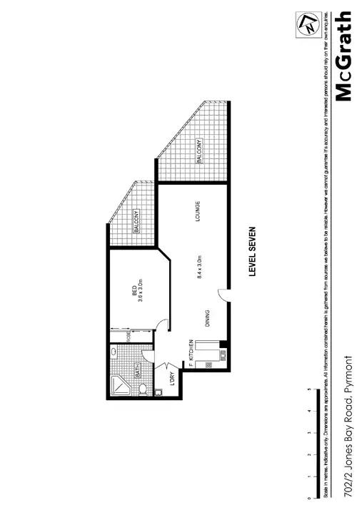 Floorplan of Homely apartment listing, 702/2 Jones Bay Road, Pyrmont NSW 2009