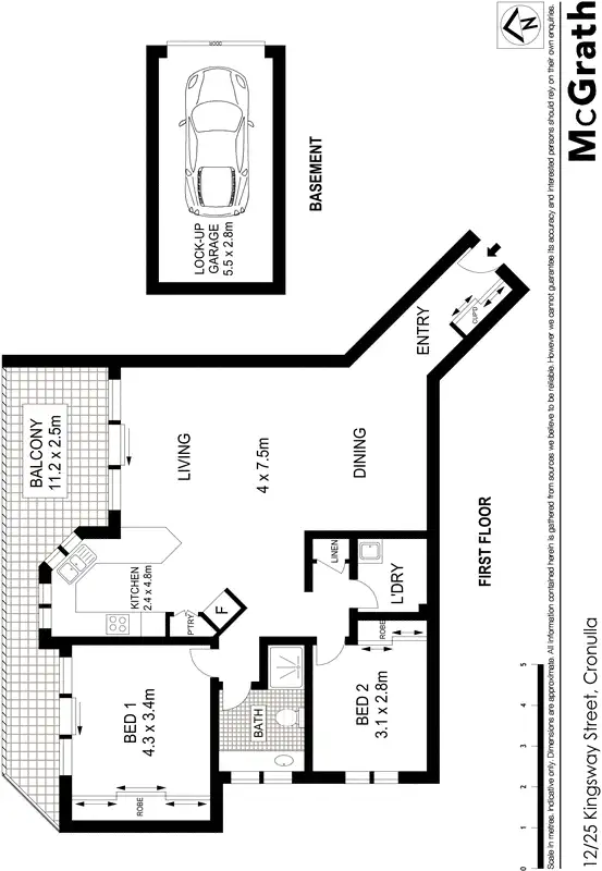 Floorplan of Homely apartment listing, 12/25 Kingsway Street, Cronulla NSW 2230