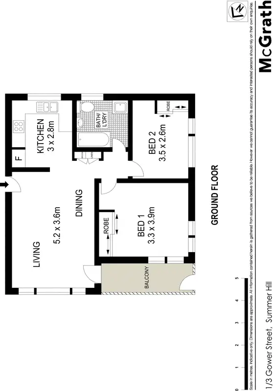 Floorplan of Homely apartment listing, 1/3 Gower Street, Summer Hill NSW 2130
