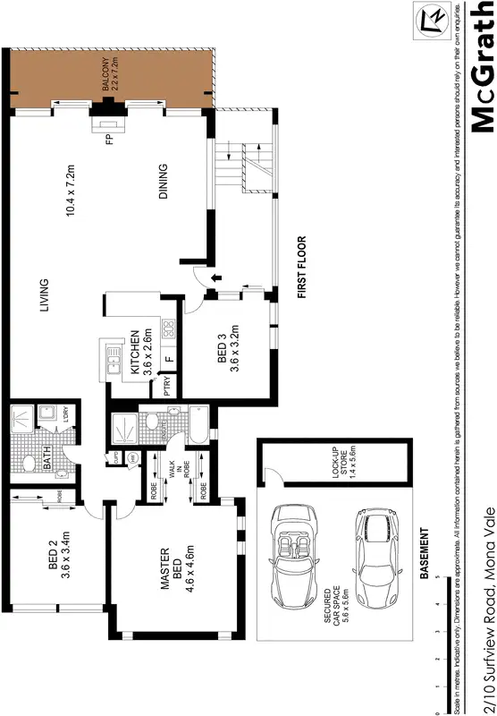 Floorplan of Homely apartment listing, 2/10 Surfview Road, Mona Vale NSW 2103