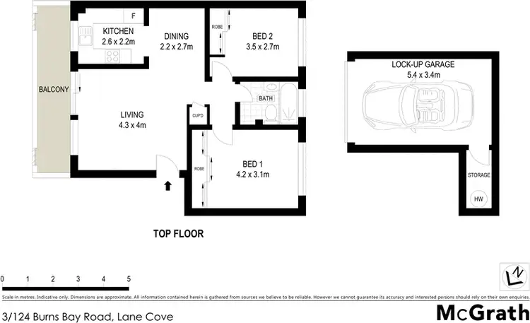 Floorplan of Homely apartment listing, 3/124 Burns Bay Road, Lane Cove NSW 2066