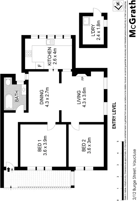 Floorplan of Homely apartment listing, 2/12 Burge Street, Vaucluse NSW 2030