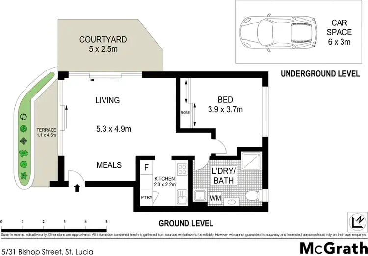 Floorplan of Homely apartment listing, 5/31 Bishop Street, St Lucia QLD 4067