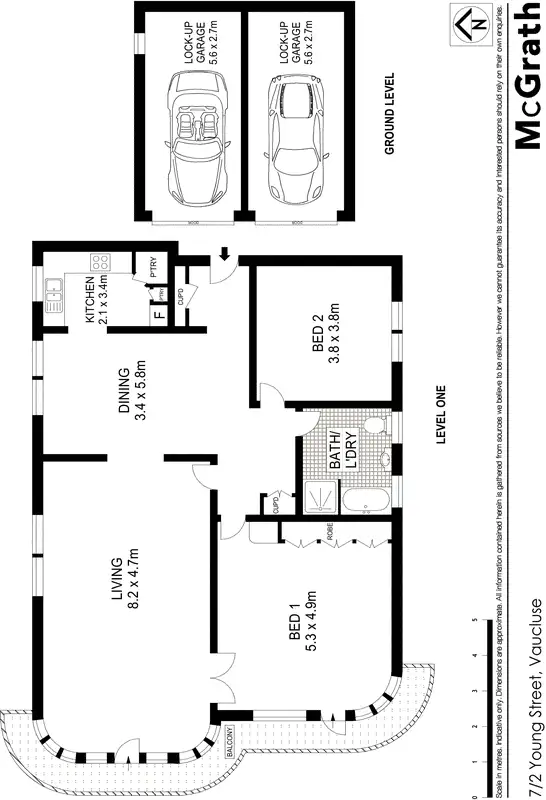 Floorplan of Homely apartment listing, 7/2 Young Street, Vaucluse NSW 2030