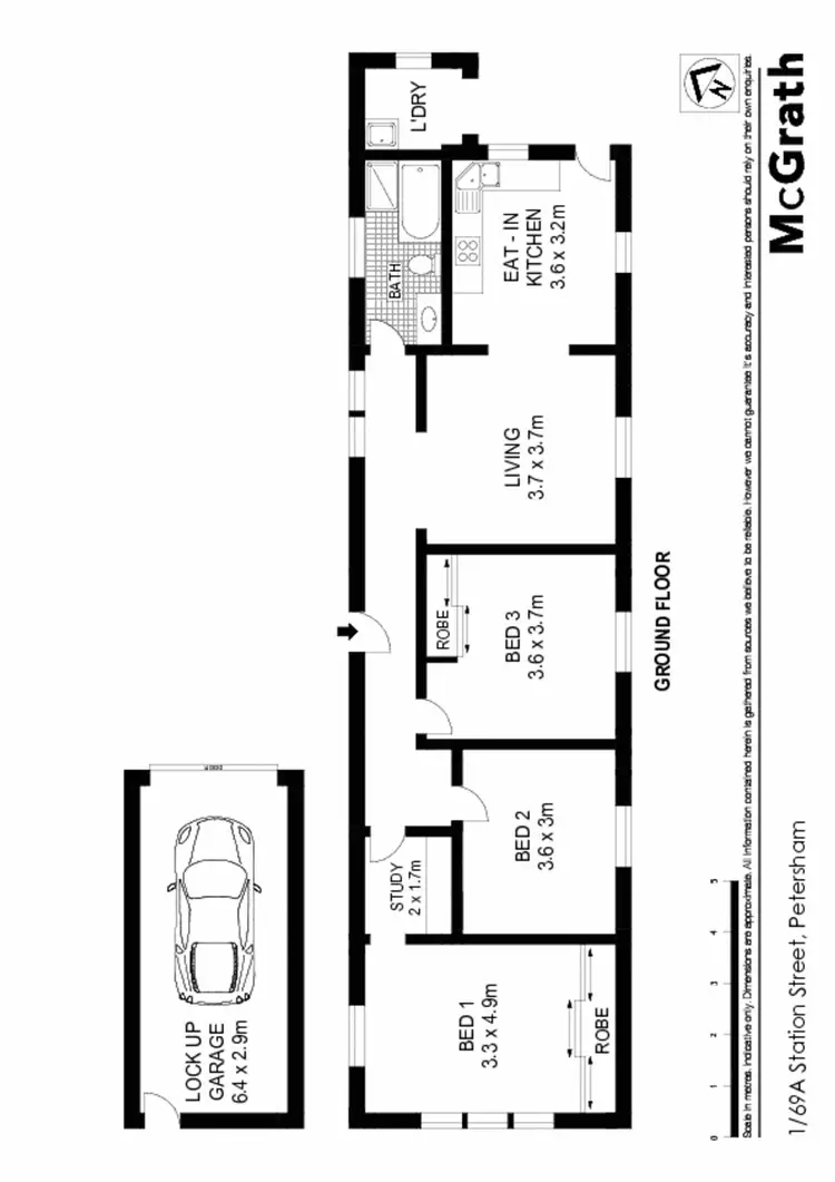 Floorplan of Homely townhouse listing, 1/69A Station Street, Petersham NSW 2049