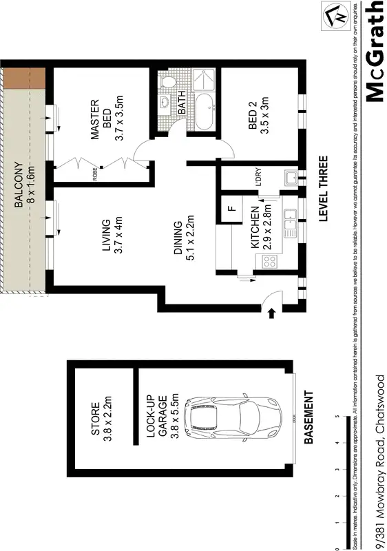 Floorplan of Homely apartment listing, 9/381 Mowbray Road, Chatswood NSW 2067
