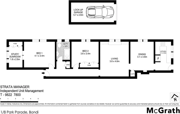 Floorplan of Homely apartment listing, 1/8 Park Parade, Bondi NSW 2026