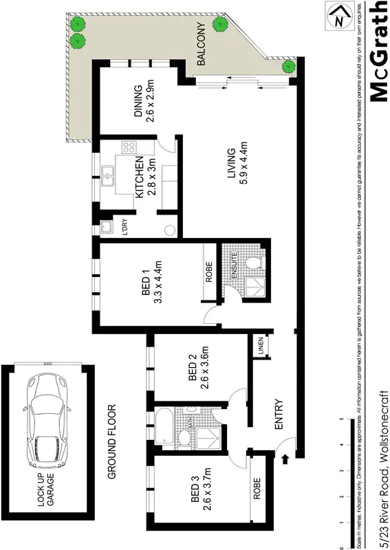 Floorplan of Homely apartment listing, 5/23 River Road, Wollstonecraft NSW 2065