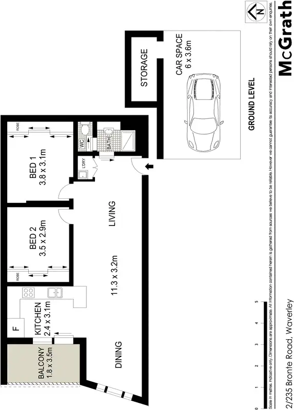 Floorplan of Homely apartment listing, 2/235 Bronte Road, Waverley NSW 2024