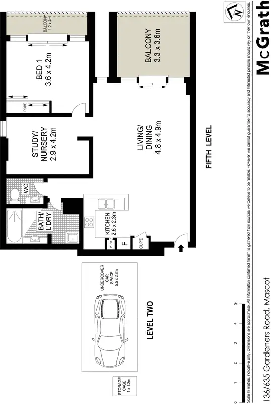 Floorplan of Homely apartment listing, 136/635 Gardeners Road, Mascot NSW 2020