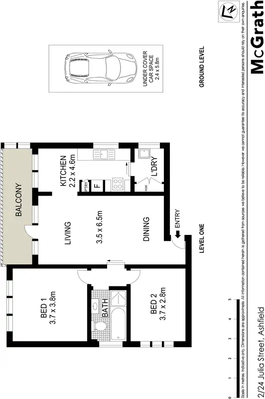 Floorplan of Homely apartment listing, 2/24 Julia Street, Ashfield NSW 2131