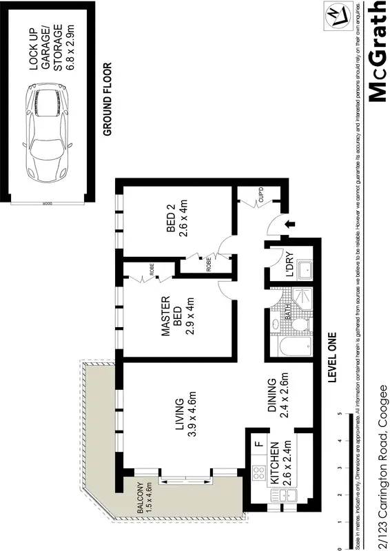 Floorplan of Homely apartment listing, 2/123 Carrington Road, Coogee NSW 2034