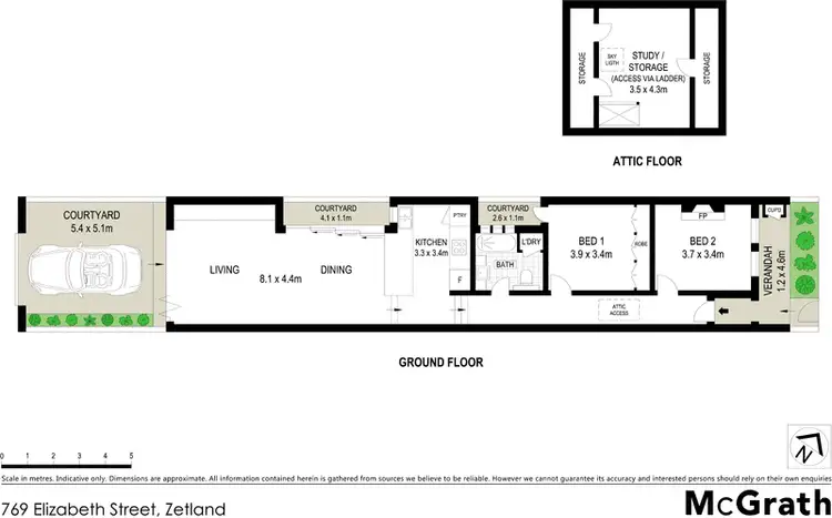 Floorplan of Homely house listing, 769 Elizabeth Street, Zetland NSW 2017