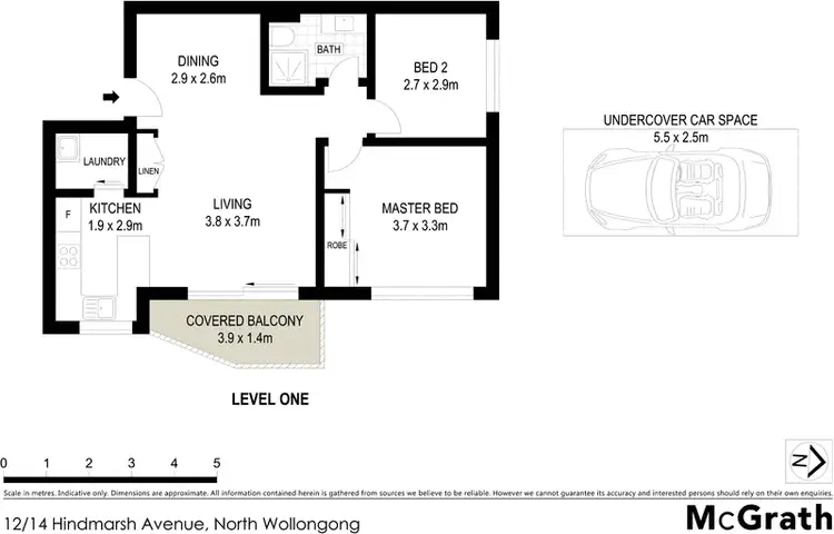 Floorplan of Homely apartment listing, 12/14 Hindmarsh Avenue, North Wollongong NSW 2500
