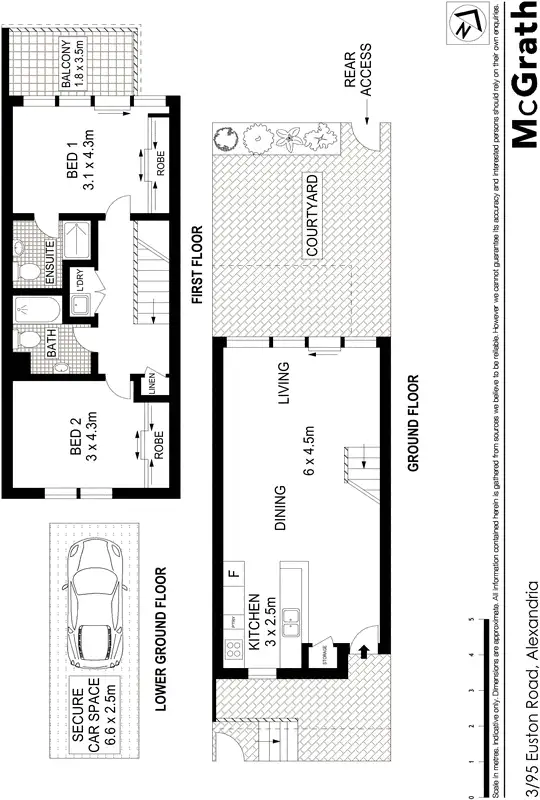 Floorplan of Homely townhouse listing, 3/95 Euston Road, Alexandria NSW 2015