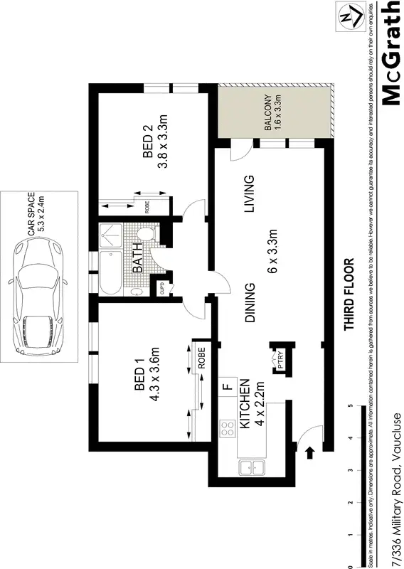 Floorplan of Homely apartment listing, 7/336 Military Road, Vaucluse NSW 2030