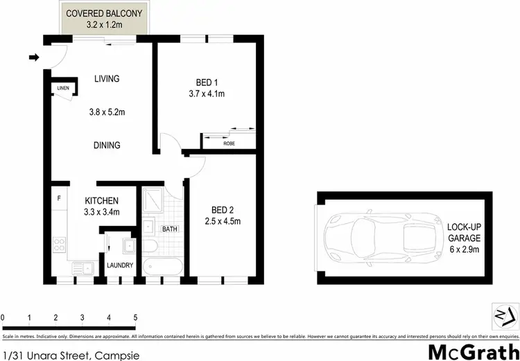 Floorplan of Homely apartment listing, 1/31 Unara Street, Campsie NSW 2194