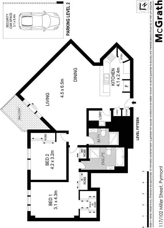 Floorplan of Homely apartment listing, 117/102 Miller Street, Pyrmont NSW 2009