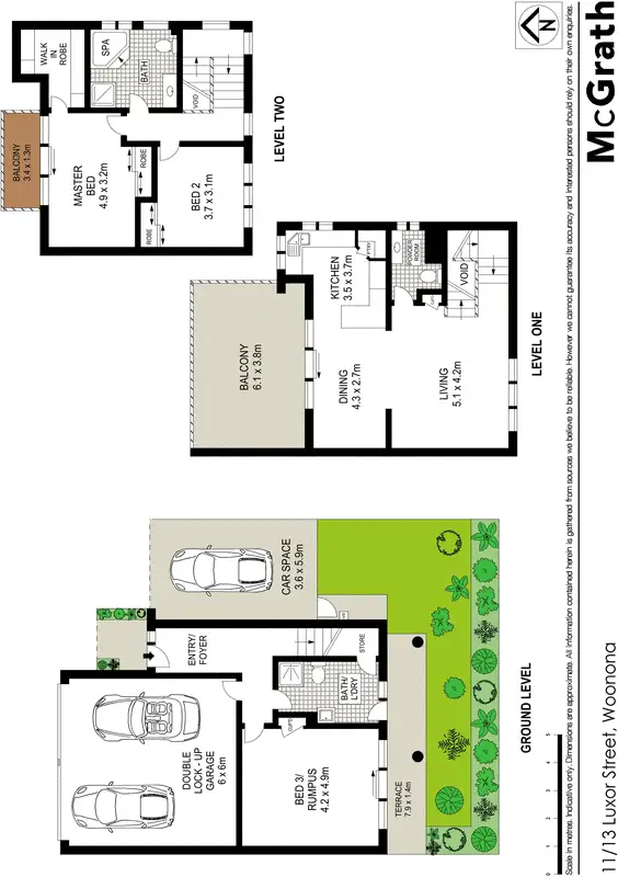 Floorplan of Homely townhouse listing, 11/13 Luxor Street, Woonona NSW 2517