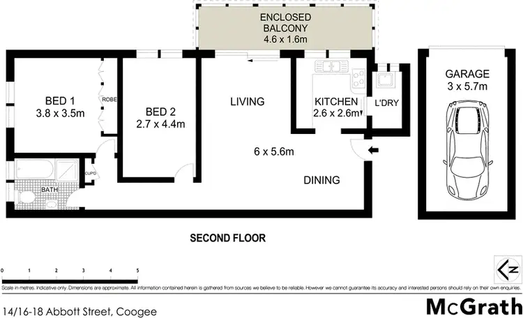 Floorplan of Homely apartment listing, 14/16 Abbott Street, Coogee NSW 2034