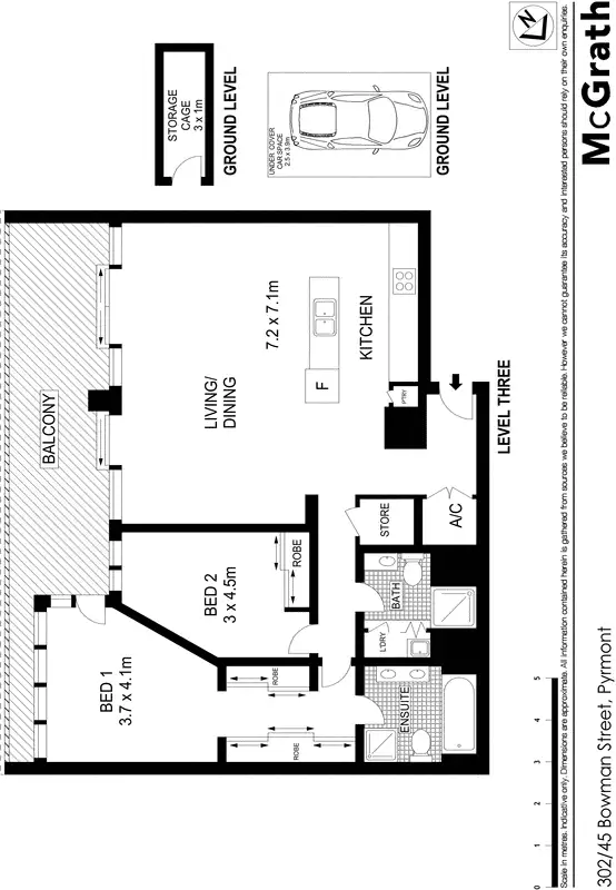 Floorplan of Homely apartment listing, 302/45 Bowman Street, Pyrmont NSW 2009