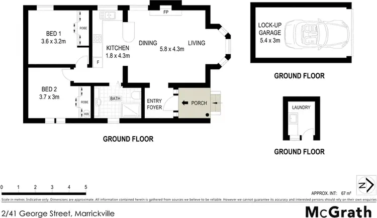Floorplan of Homely apartment listing, 2/41 George Street, Marrickville NSW 2204