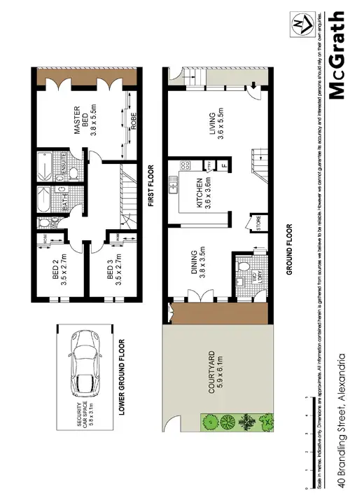 Floorplan of Homely townhouse listing, 40 Brandling Street, Alexandria NSW 2015