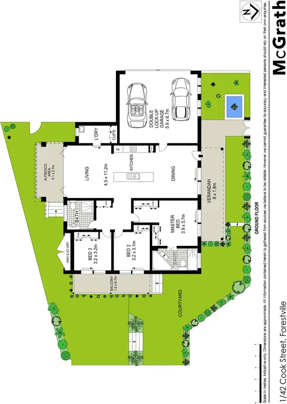 Floorplan of Homely apartment listing, 1/42 Cook Street, Forestville NSW 2087