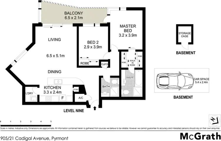 Floorplan of Homely apartment listing, 905/21 Cadigal Avenue, Pyrmont NSW 2009