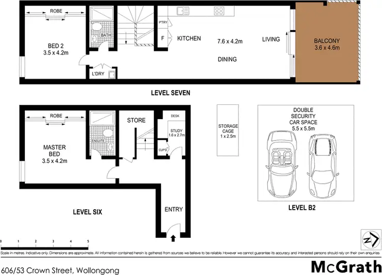 Floorplan of Homely apartment listing, 606/53 Crown Street, Wollongong NSW 2500