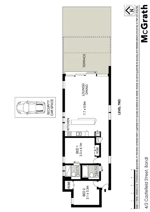 Floorplan of Homely apartment listing, 4/2 Castlefield Street, Bondi NSW 2026