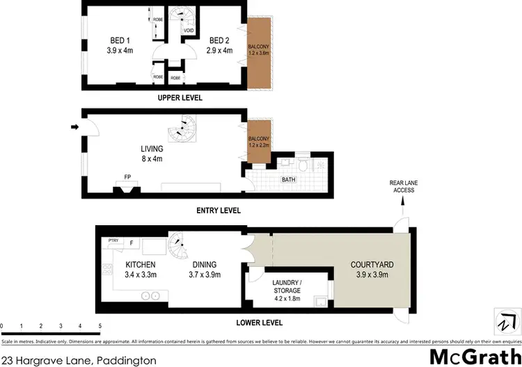 Floorplan of Homely house listing, 23 Hargrave Lane, Paddington NSW 2021