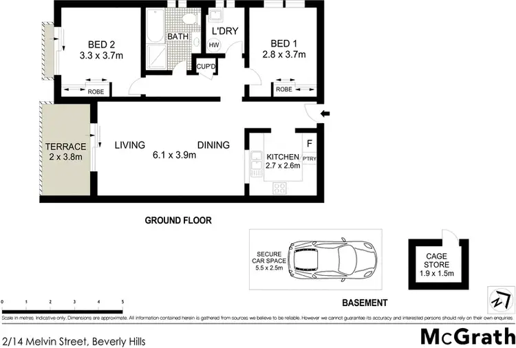 Floorplan of Homely apartment listing, 2/14 Melvin Street, Beverly Hills NSW 2209