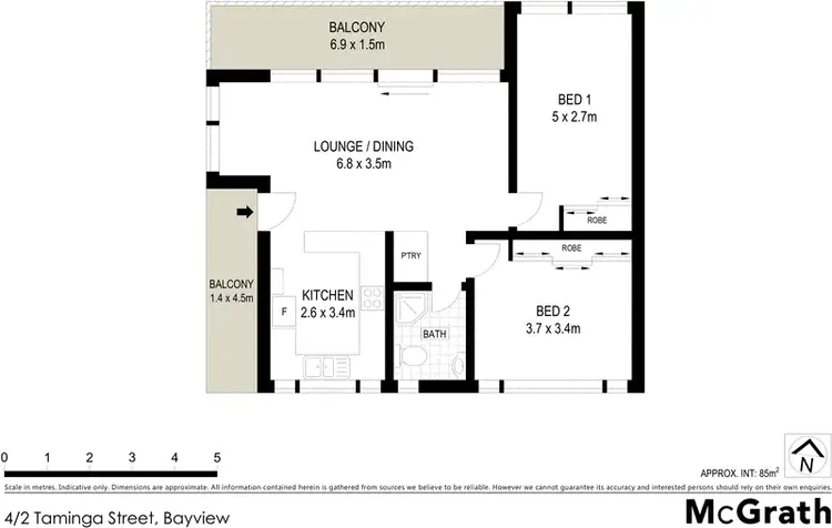 Floorplan of Homely apartment listing, 4/2 Taminga Street, Bayview NSW 2104