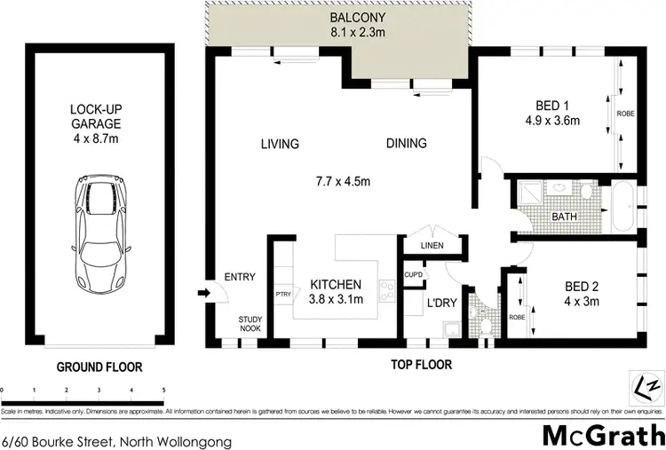 Floorplan of Homely apartment listing, 6/60 Bourke Street, North Wollongong NSW 2500