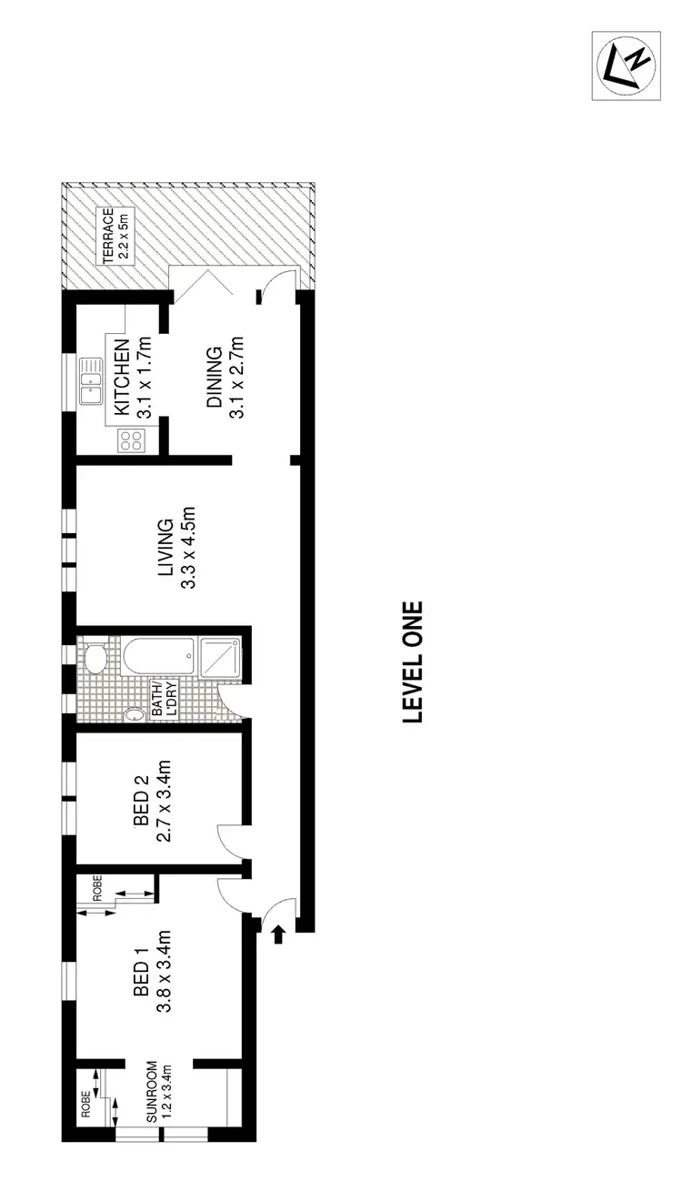 Floorplan of Homely apartment listing, 3/12 Cox Avenue, Bondi Beach NSW 2026