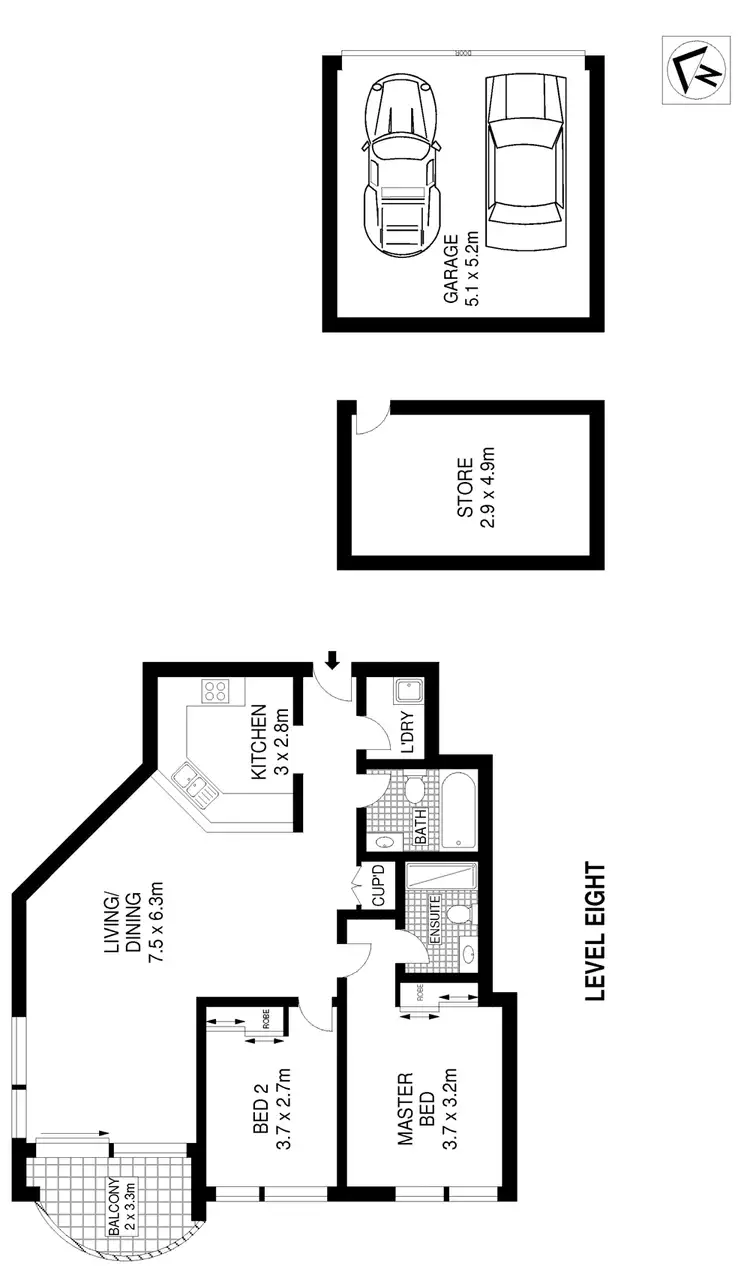 Floorplan of Homely apartment listing, 808/199 Pyrmont Street, Pyrmont NSW 2009
