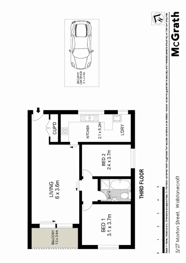 Floorplan of Homely apartment listing, 5/27 Morton Street, Wollstonecraft NSW 2065
