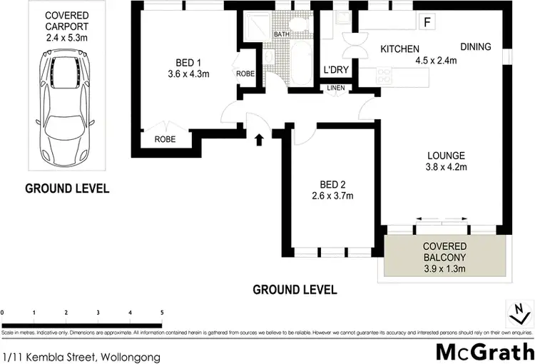Floorplan of Homely apartment listing, 1/11 Kembla Street, Wollongong NSW 2500