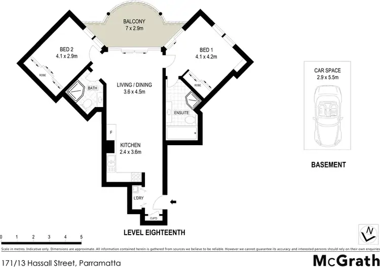 Floorplan of Homely apartment listing, 171/13 Hassall Street, Parramatta NSW 2150