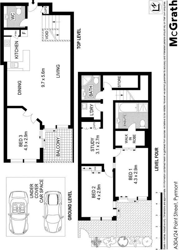 Floorplan of Homely apartment listing, A304/24 Point Street, Pyrmont NSW 2009
