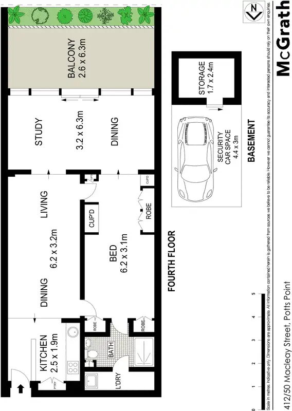 Floorplan of Homely apartment listing, 412/50 Macleay Street, Potts Point NSW 2011